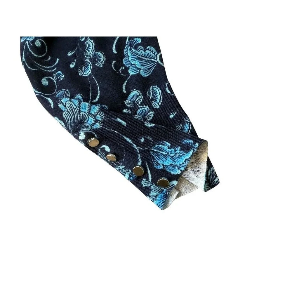 Chico's Perfect Layer Cardigan Womens Size 2 Large Floral Retro Cottagecore READ